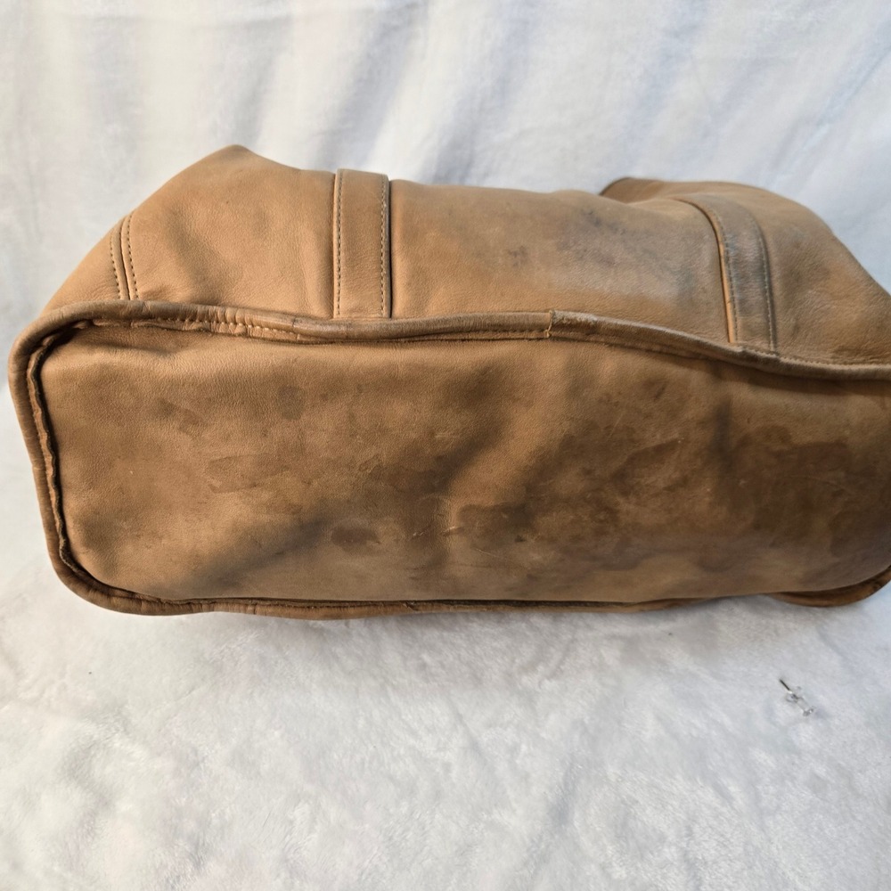 Vintage Coach Tan Leather Drawstring Bucket Bag 531-2620 Brass Hardware Tote - Picture 16 of 16